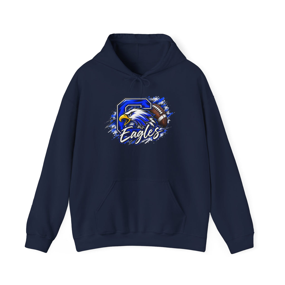 Eagles Football Gildan Hoodie — Bold Eagle Mascot Pullover