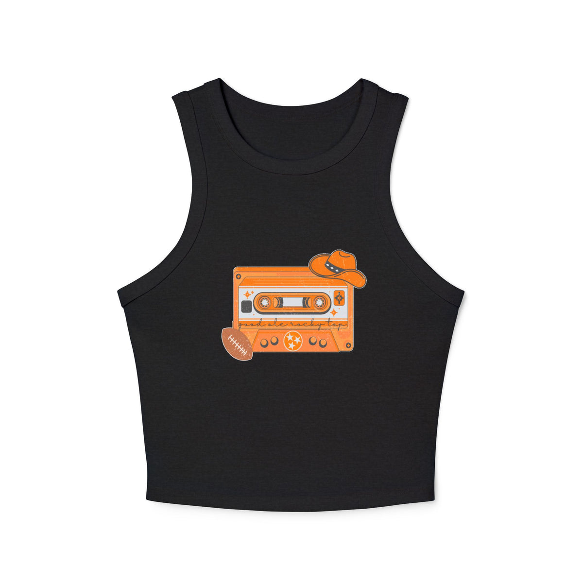Retro Orange Cassette Tank Top — Vintage Music Rocky Top Tennessee