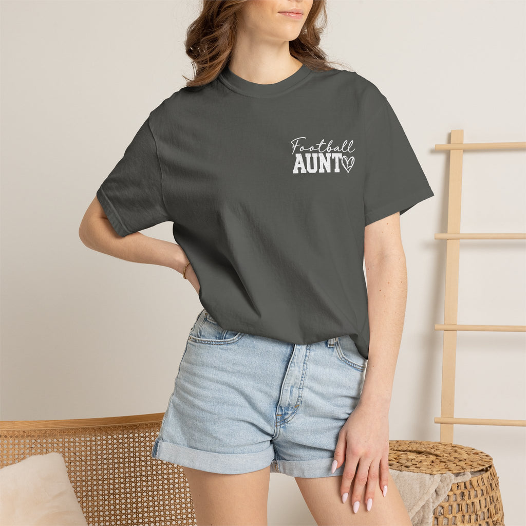 Aunt Customizable numbers and names football  comfort colors shirt