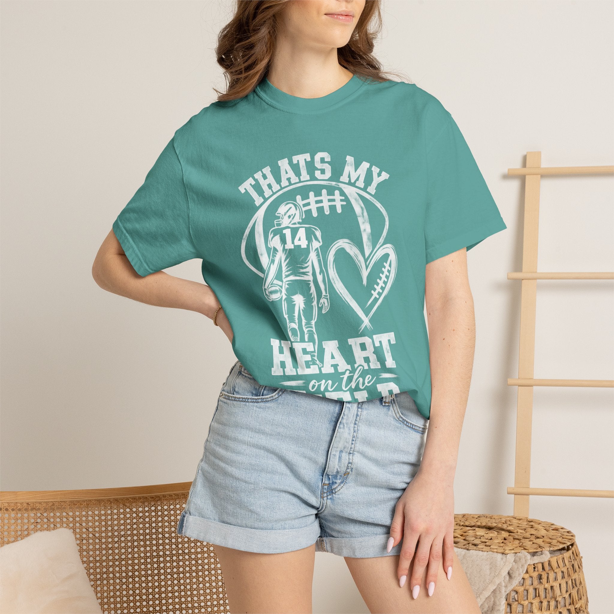 Football Mom/Dad T-Shirt - "That's My Heart on the Field" Youth Player Support Tee