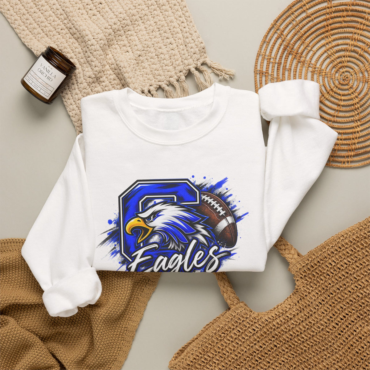 Eagles Football Crewneck Sweatshirt — Vintage Mascot Graphic