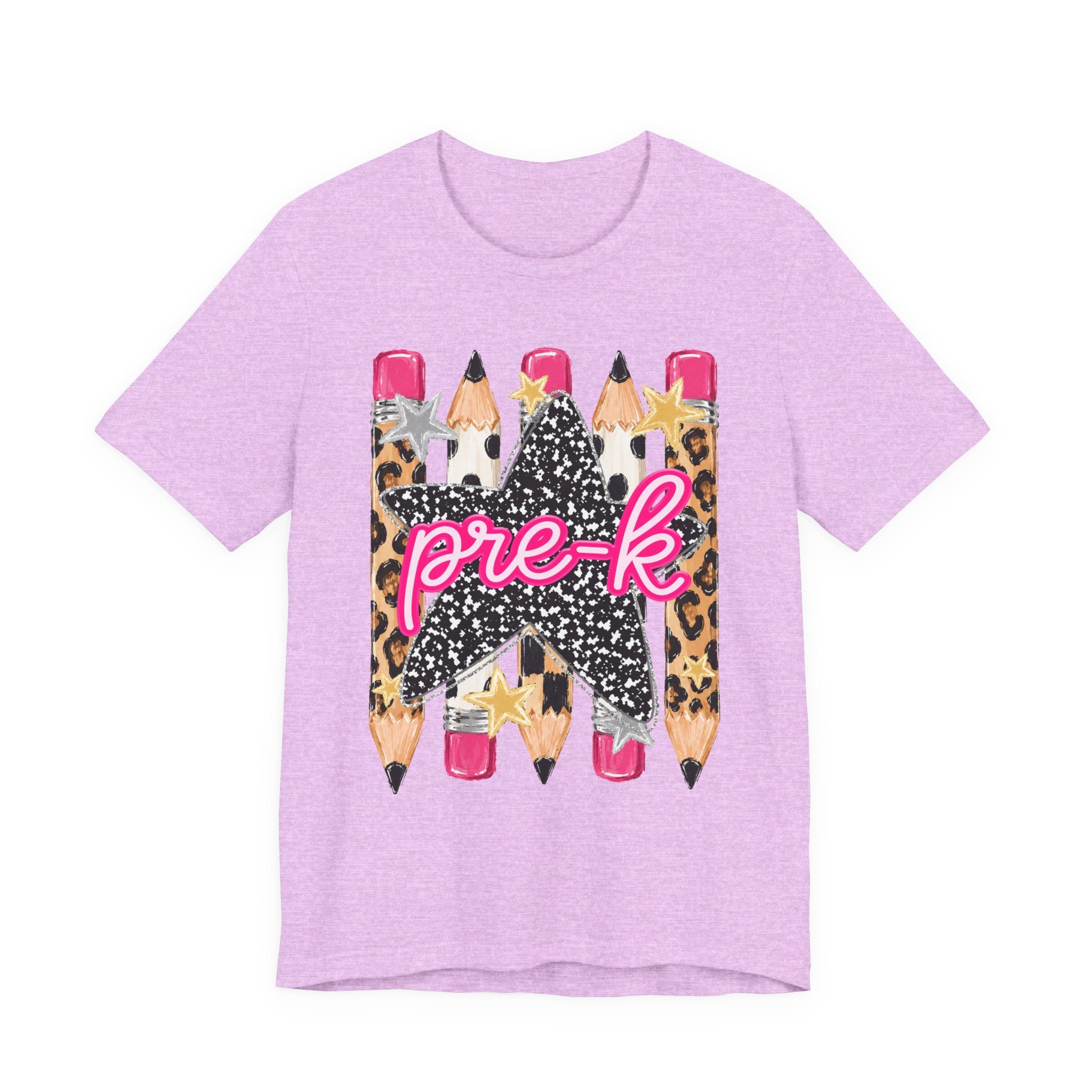 Pre-K Star Pencil T-Shirt — Cute Leopard School Teacher Tee