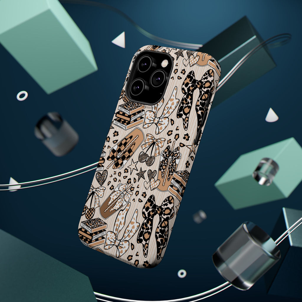 Cheetah bows iced coffee love Magnetic Impact-Resistant Cases