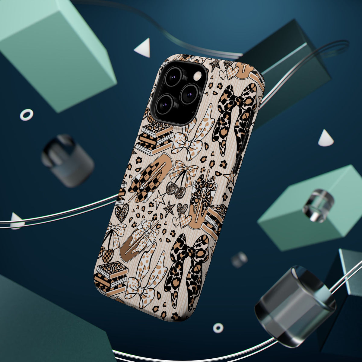Cheetah bows iced coffee love Magnetic Impact-Resistant Cases