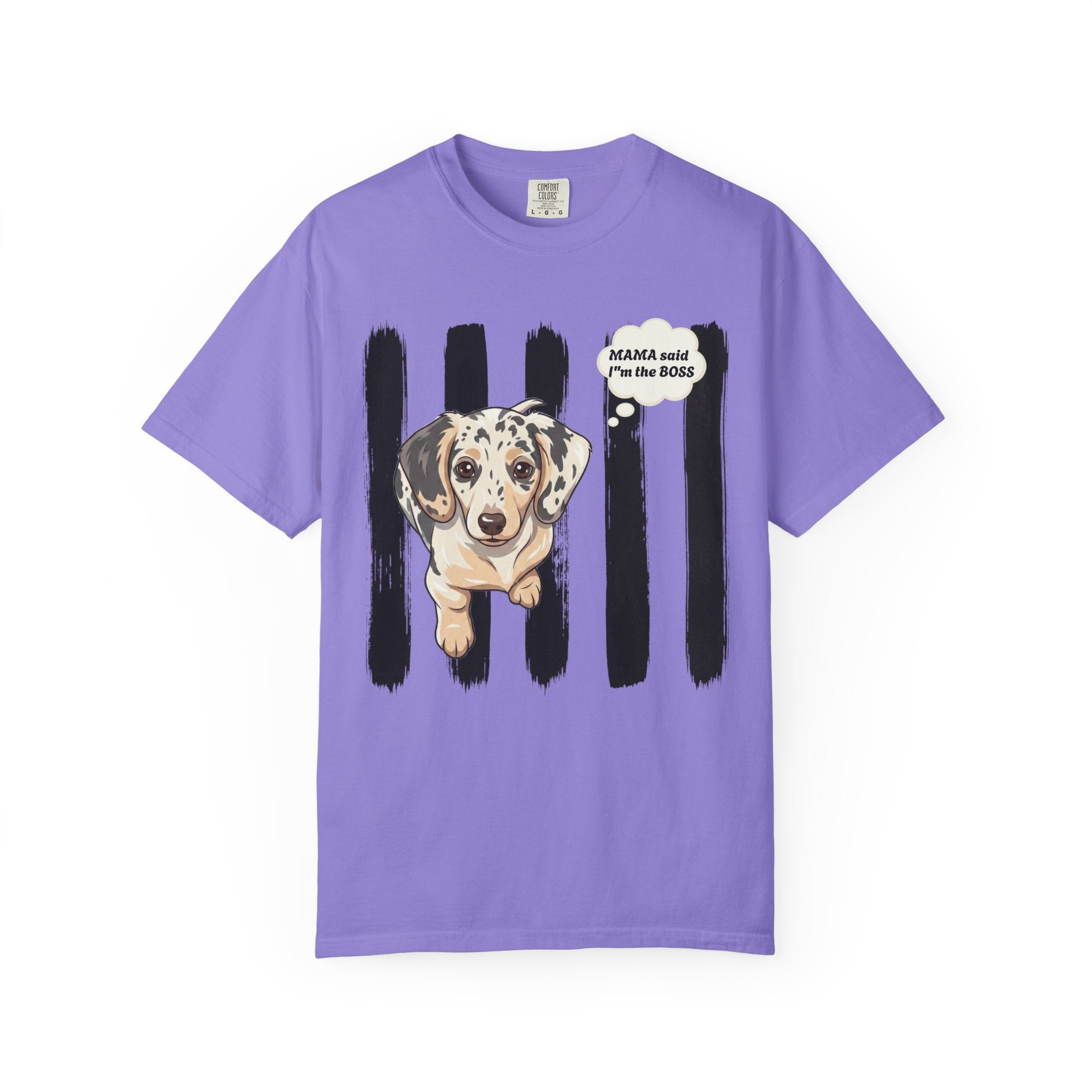 Comfort Colors “Mama Said I’m the Boss” Dachshund Shirt | Funny Dog Graphic Tee