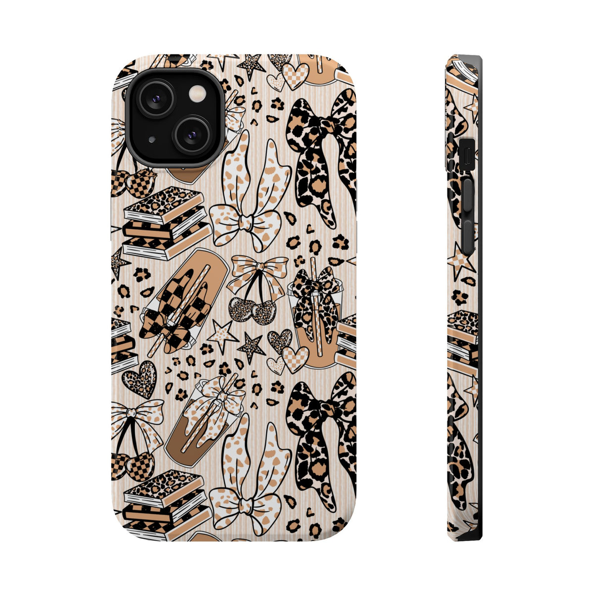 Cheetah bows iced coffee love Magnetic Impact-Resistant Cases