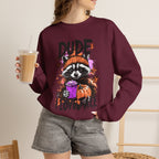 Fall Raccoon Sweatshirt - "Dude I Love Fall" Cozy Autumn GIldan sweatshirt