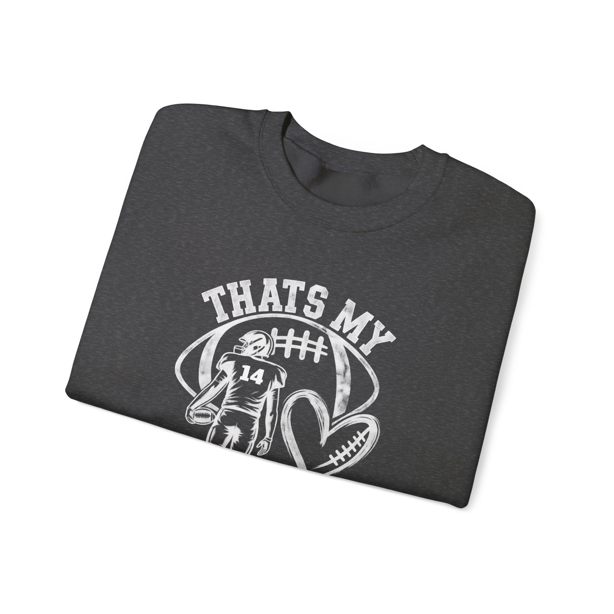 Personlizable Football Crewneck Sweatshirt - "That’s My Heart on the Field" Design