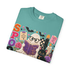 Spooky Book Club T-shirt | Halloween Reading Cat Owl Pumpkin
