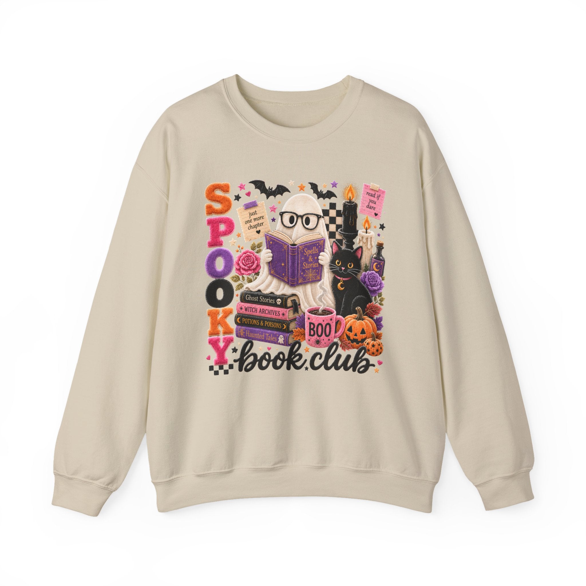 Spooky Book Club Sweatshirt | Halloween Ghost Reading Graphic | Cozy Fall Book Lover Crewneck