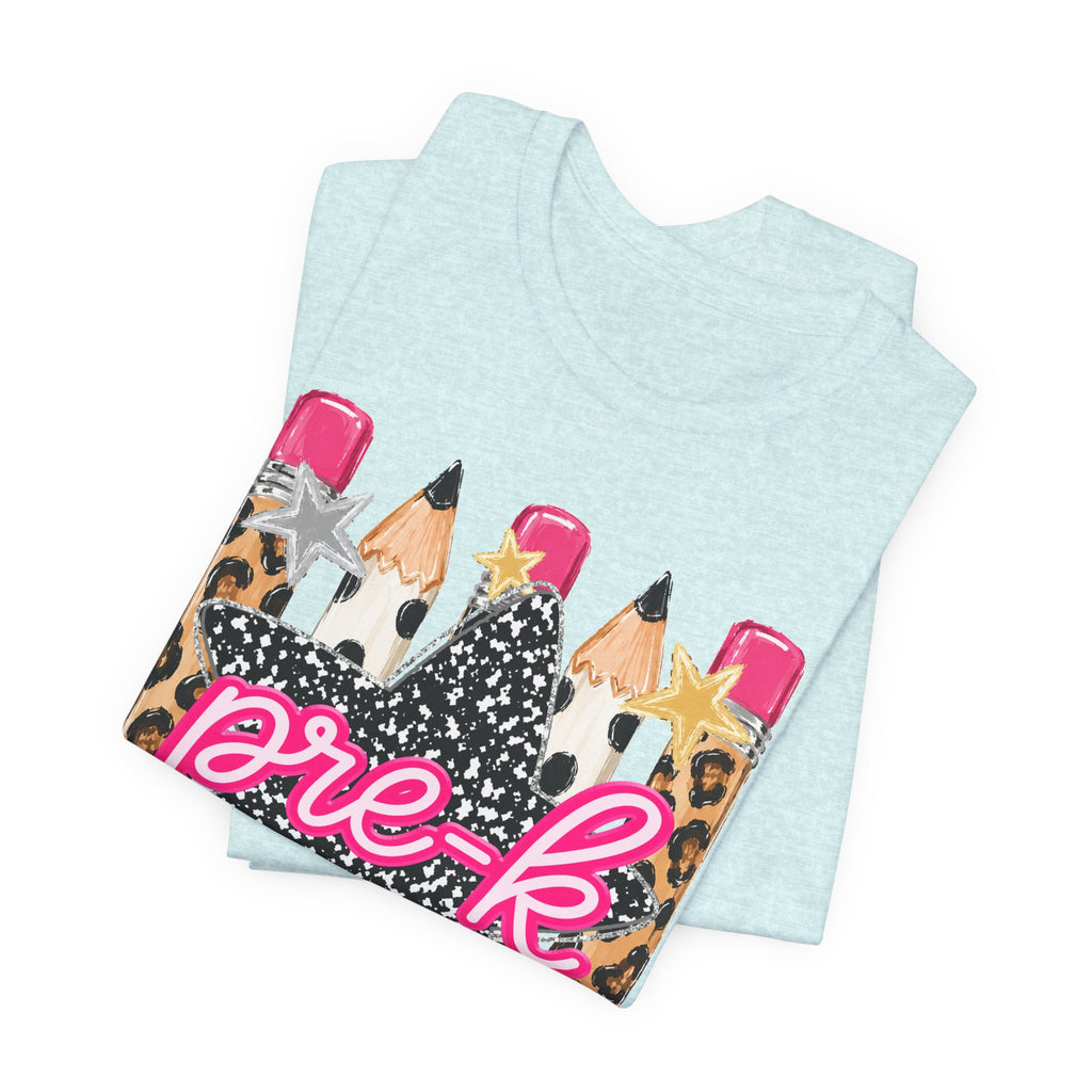 Pre-K Star Pencil T-Shirt — Cute Leopard School Teacher Tee