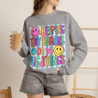 Crewneck Sweatshirt — Helping Tiny Humans Do Big Things,Colorful Teacher,Childcare Appreciation Pullover