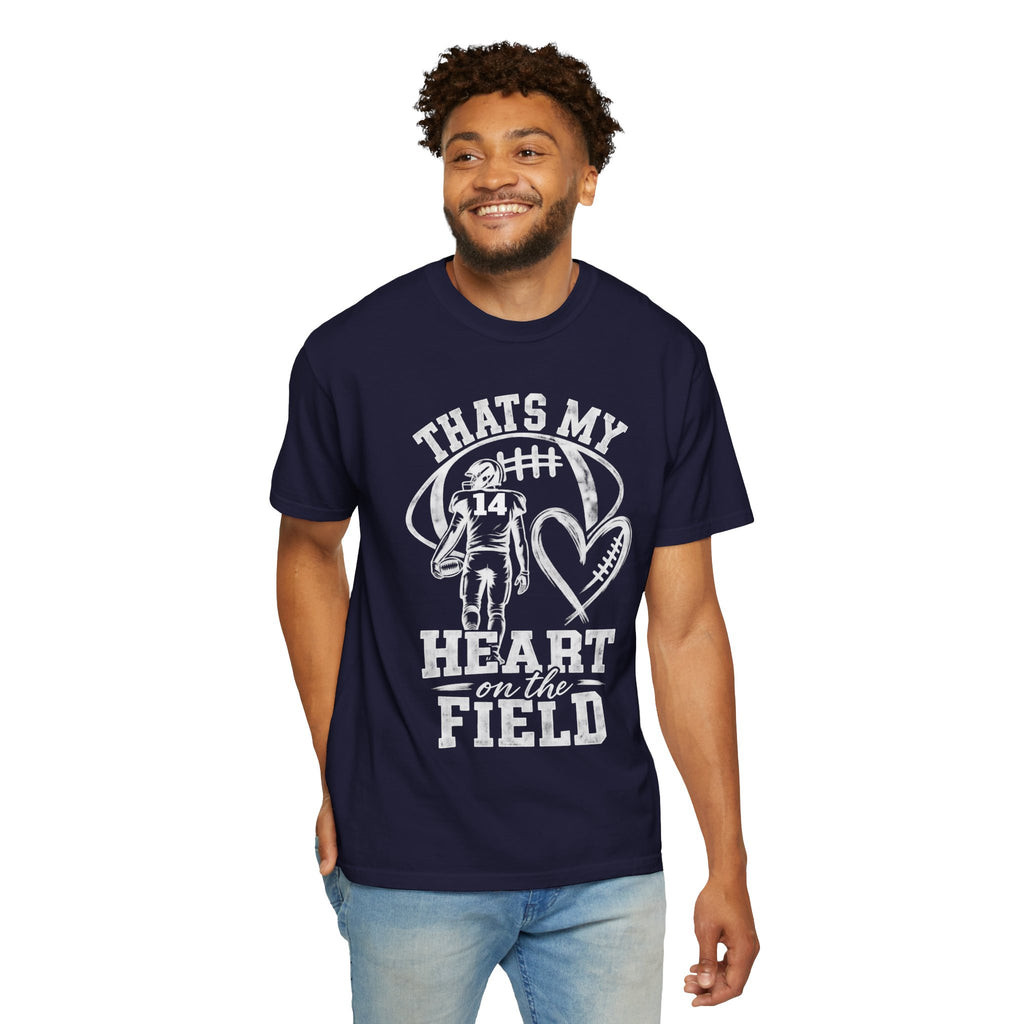 Football Mom/Dad T-Shirt - "That's My Heart on the Field" Youth Player Support Tee