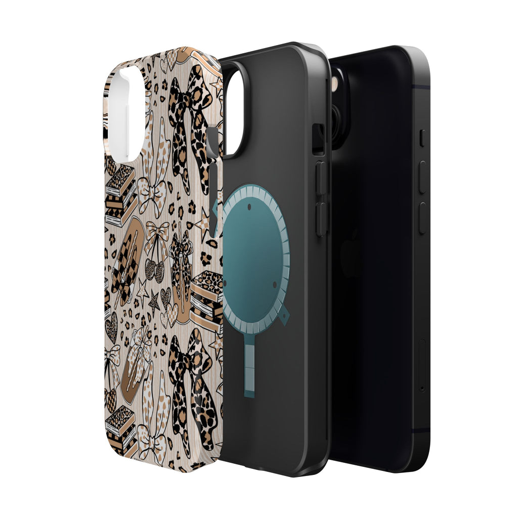 Cheetah bows iced coffee love Magnetic Impact-Resistant Cases