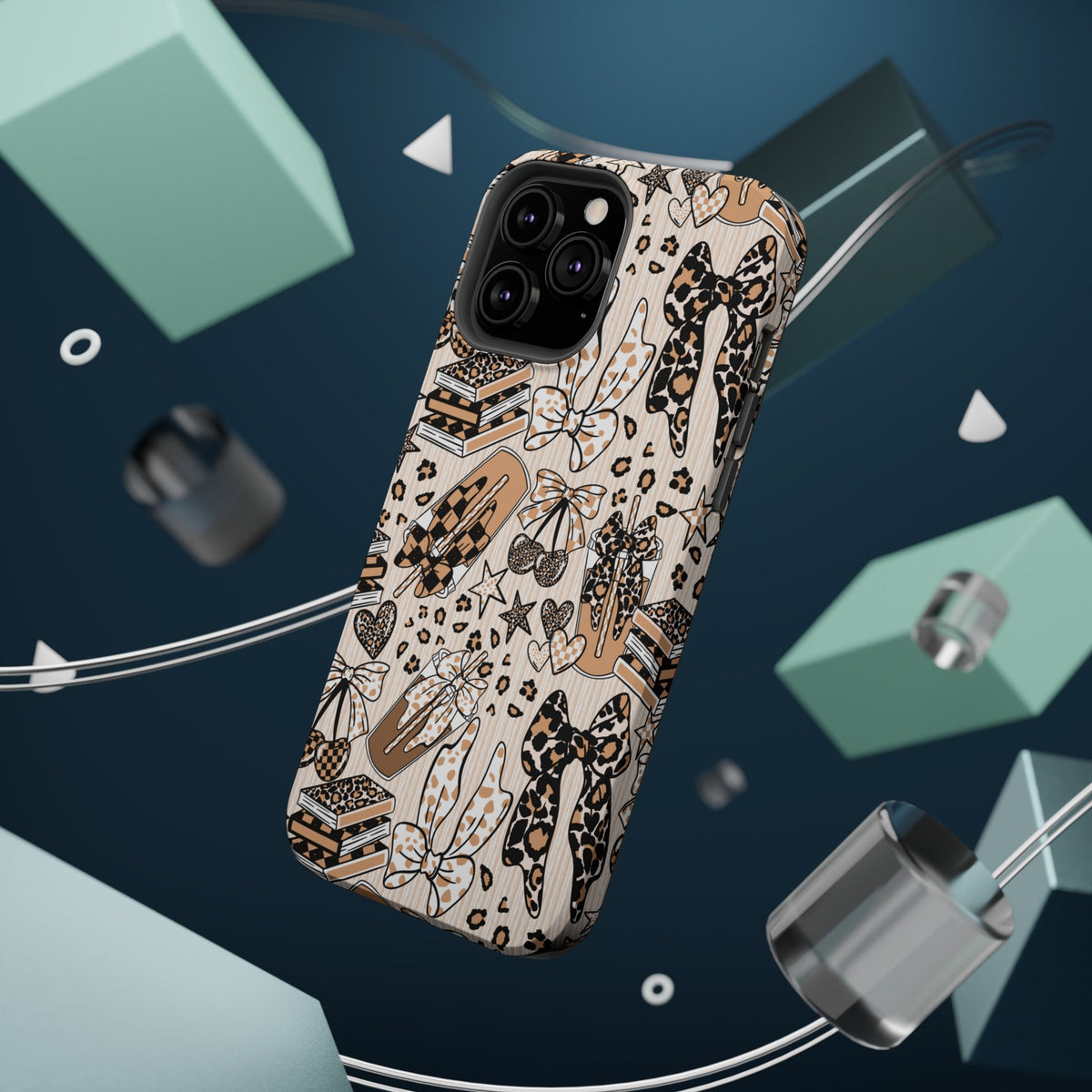 Cheetah bows iced coffee love Magnetic Impact-Resistant Cases