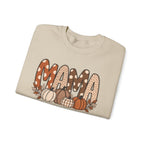 Mama Pumpkin Personalized sleeve with names Fall Crewneck Sweatshirt