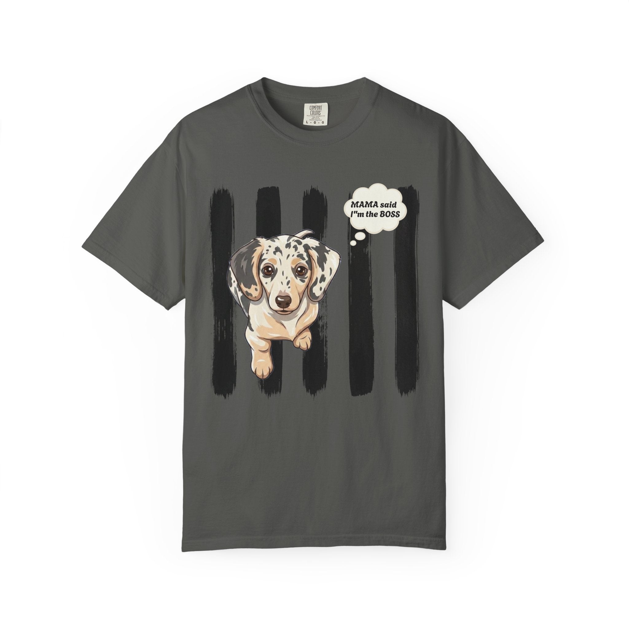 Comfort Colors “Mama Said I’m the Boss” Dachshund Shirt | Funny Dog Graphic Tee