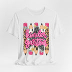 Kindergarten Pencils T-Shirt — Cute Leopard Print School Tee