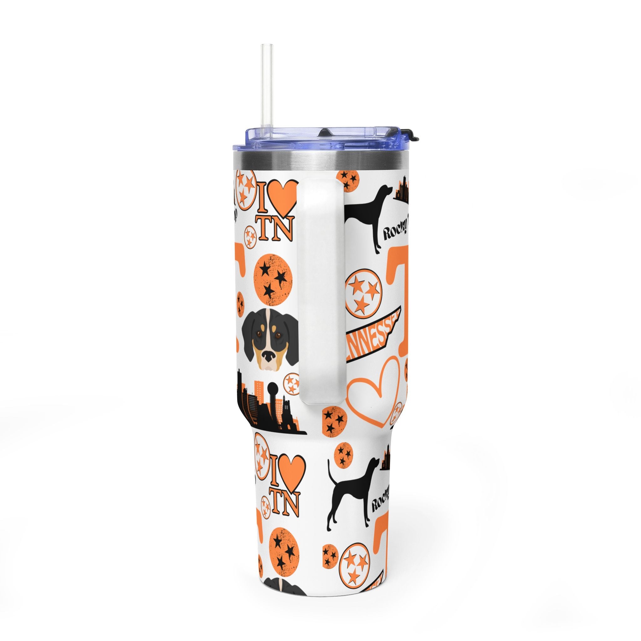 Tennessee Vols Collage 40oz Tumbler | Dog, Heart, City Icons TN fan cup