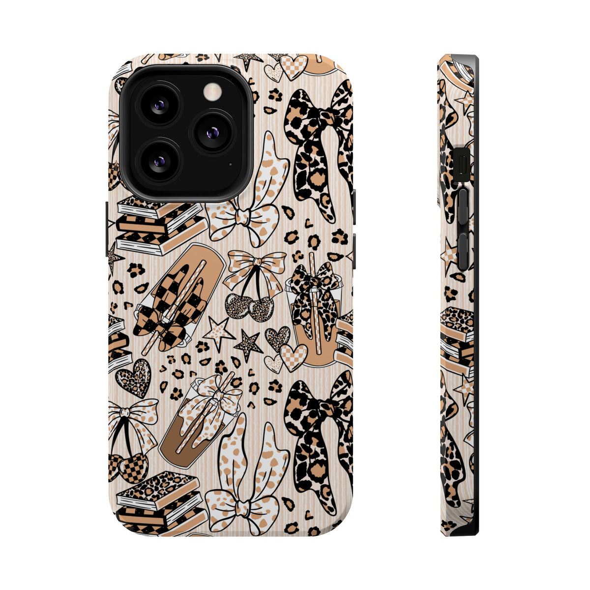 Cheetah bows iced coffee love Magnetic Impact-Resistant Cases