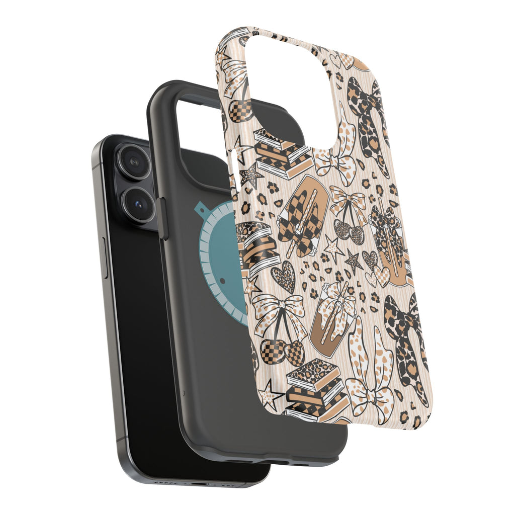 Cheetah bows iced coffee love Magnetic Impact-Resistant Cases
