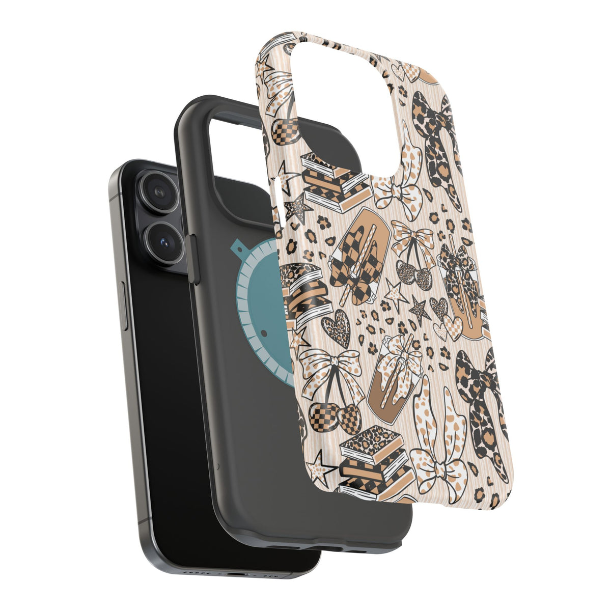 Cheetah bows iced coffee love Magnetic Impact-Resistant Cases