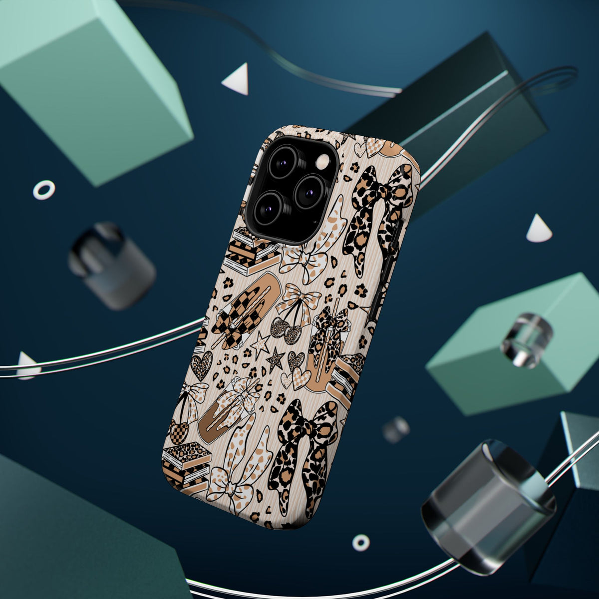 Cheetah bows iced coffee love Magnetic Impact-Resistant Cases