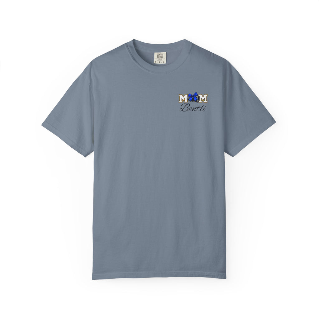 Cheer Mom T-Shirt — Cheerleading Mom Tee with Pom Poms & Megaphone Design