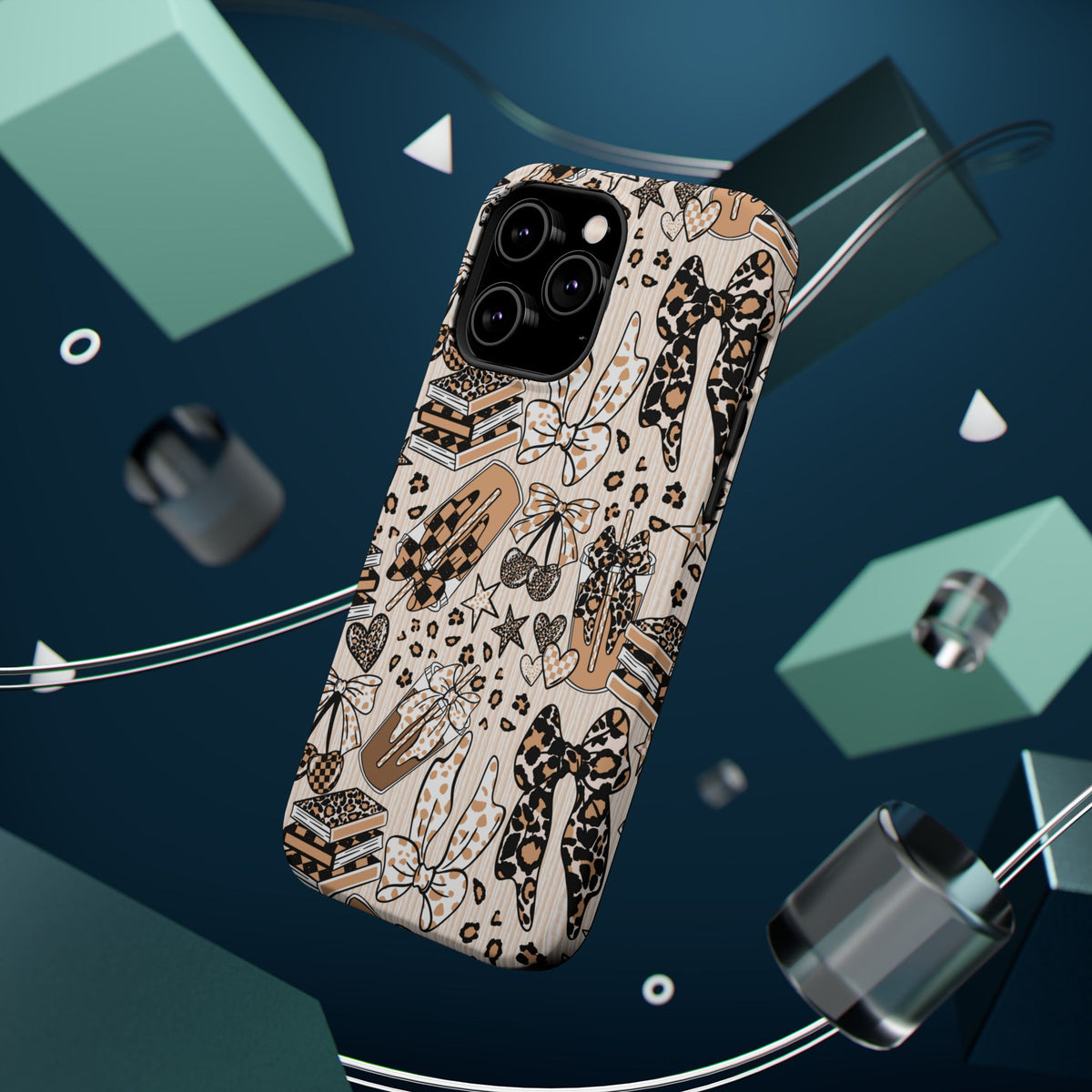 Cheetah bows iced coffee love Magnetic Impact-Resistant Cases