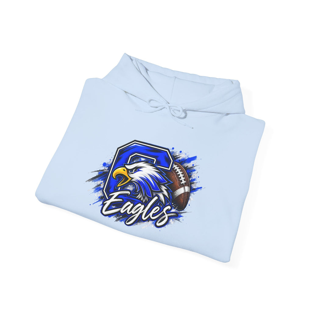 Eagles Football Gildan Hoodie — Bold Eagle Mascot Pullover