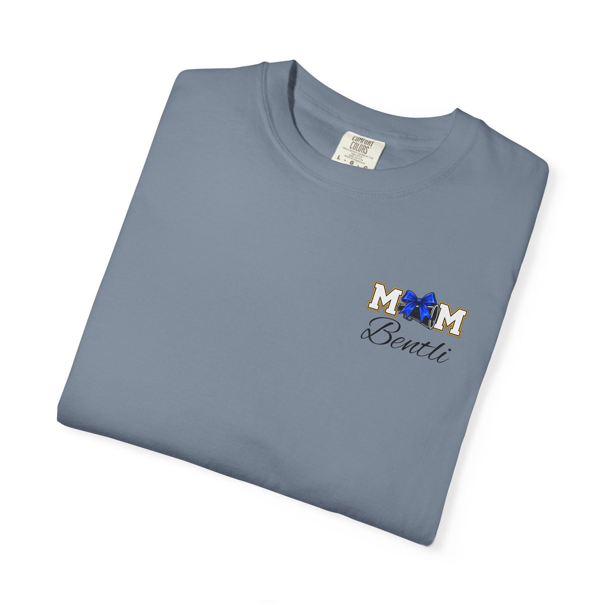 Cheer Mom T-Shirt — Cheerleading Mom Tee with Pom Poms & Megaphone Design