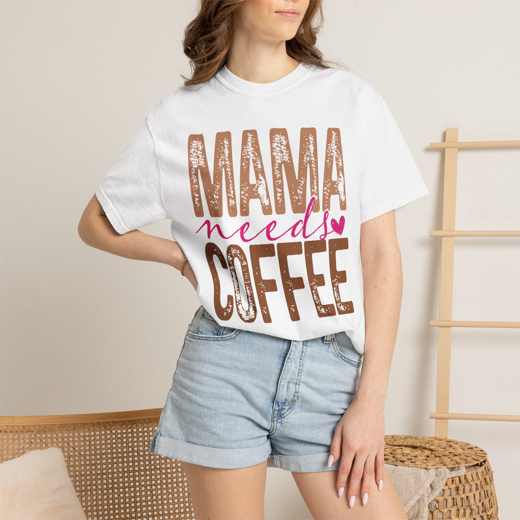 Mama Needs Coffee T-shirt | Mom Coffee Shirt, Retro Distressed Typography