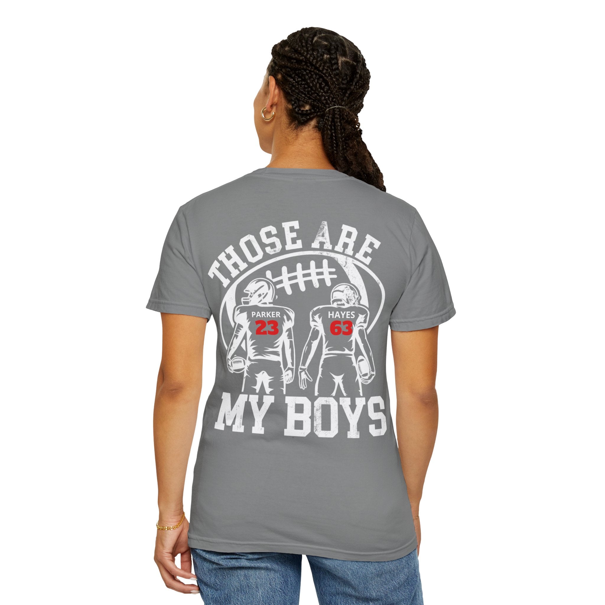 Aunt Customizable numbers and names football  comfort colors shirt