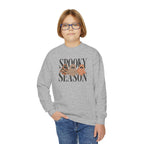 Youth Crewneck Sweatshirt — "Spooky Season" Halloween Ghosts with Leopard & Plaid Accents