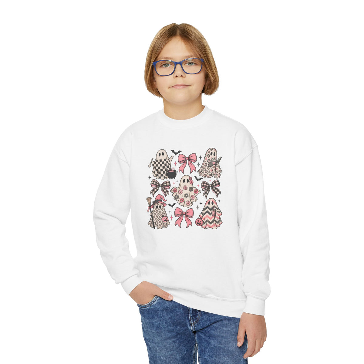 Ghost and Bows Gildan crewneck sweatshirt