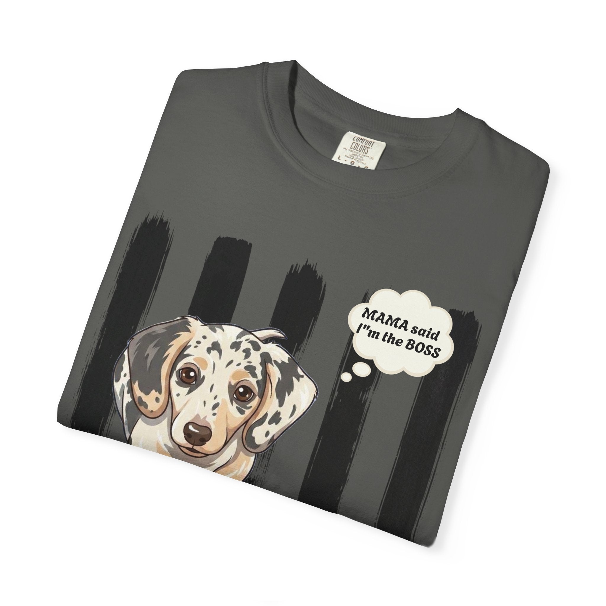 Comfort Colors “Mama Said I’m the Boss” Dachshund Shirt | Funny Dog Graphic Tee