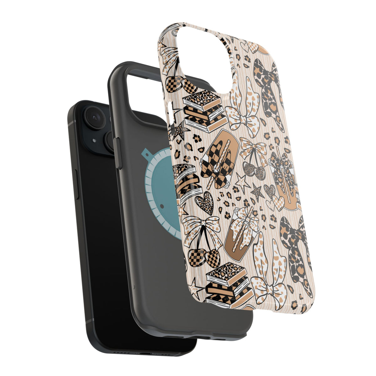 Cheetah bows iced coffee love Magnetic Impact-Resistant Cases