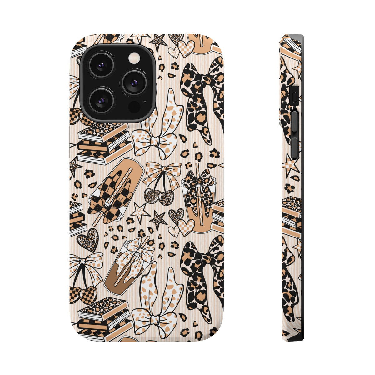 Cheetah bows iced coffee love Magnetic Impact-Resistant Cases