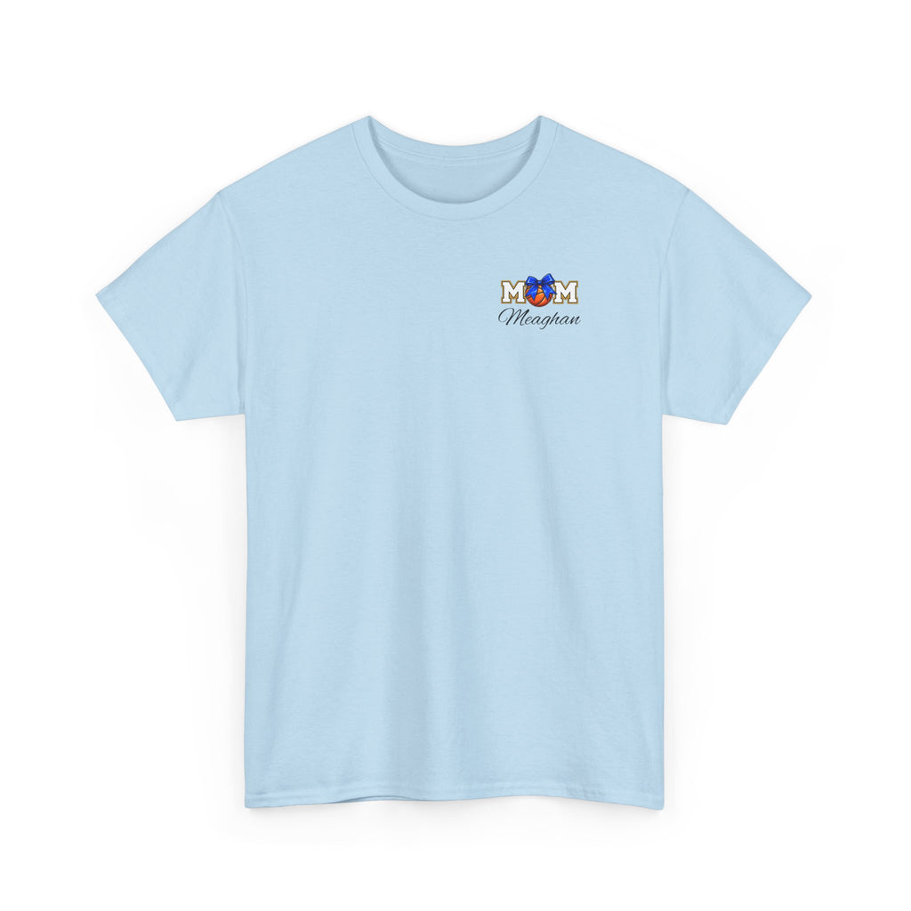 Basketball Mom T-Shirt — 'MOM' Lettering with Hoop, Ball & #1 Foam Finger Design