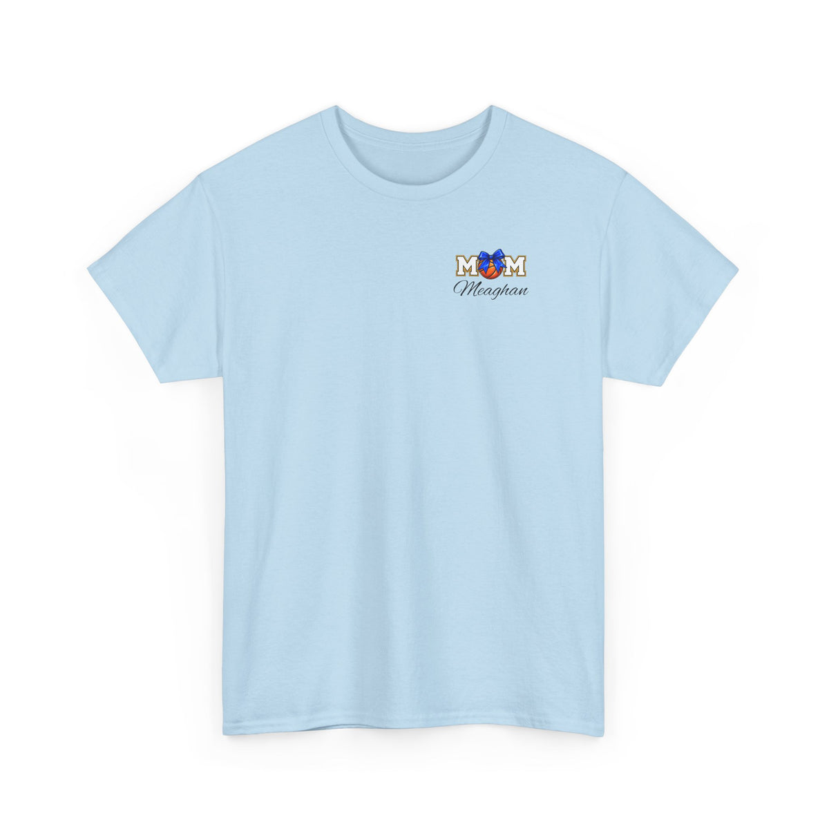 Basketball Mom T-Shirt — 'MOM' Lettering with Hoop, Ball & #1 Foam Finger Design