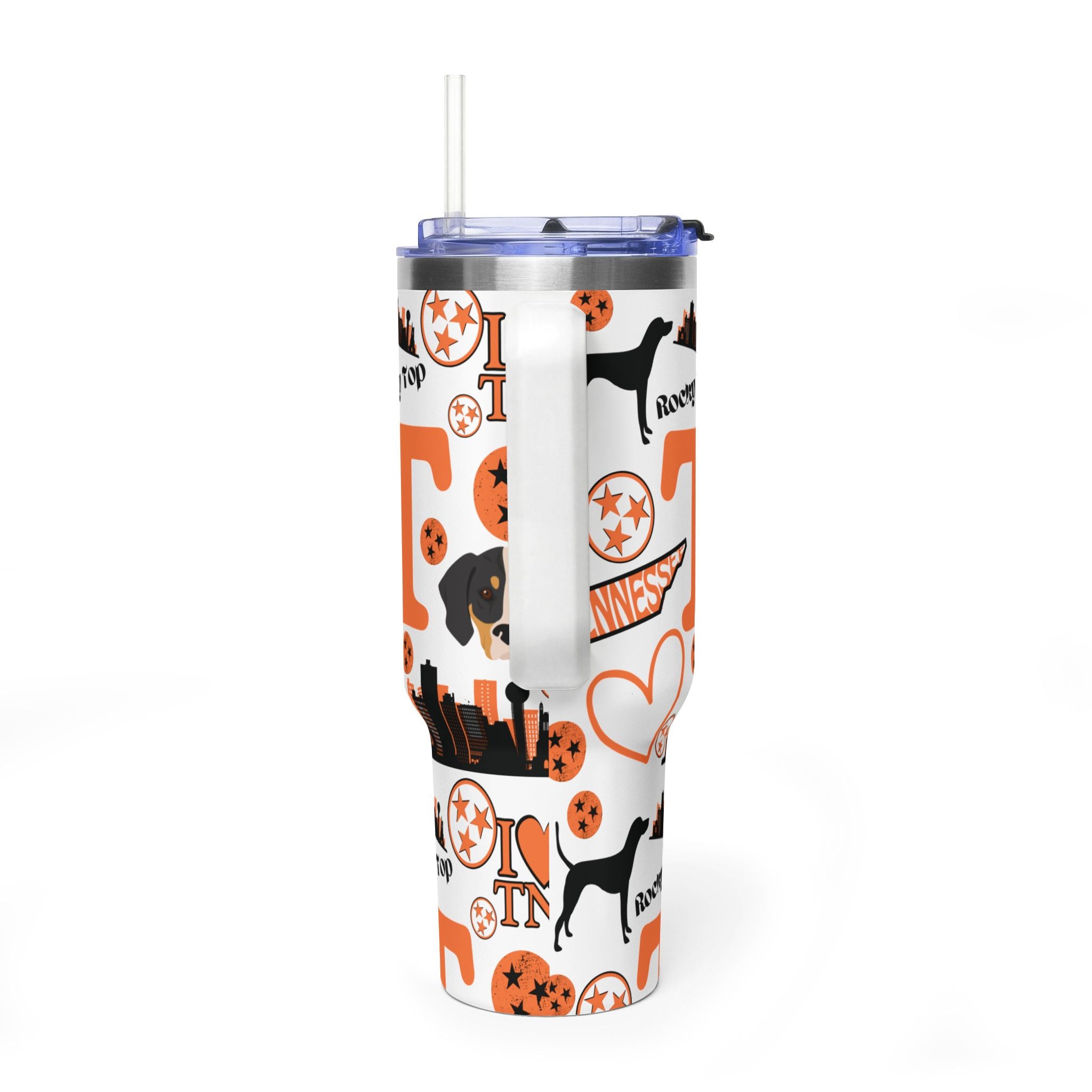 Tennessee Vols Collage 40oz Tumbler | Dog, Heart, City Icons TN fan cup