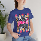 Pre-K Star Pencil T-Shirt — Cute Leopard School Teacher Tee