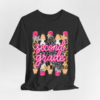 Second Grade Pencil Leopard Print T-Shirt — Back to School Teacher & Student Tee
