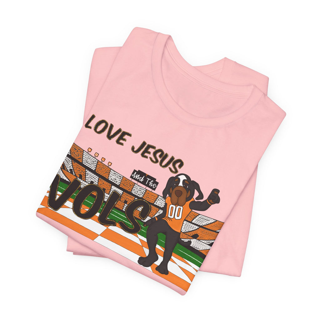 I Love Jesus Vols T-Shirt | Football  TN Stadium Graphic Tee, Orange and White Tennessee Vols