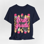 First Grade Pencils Leopard Print Kids Tee