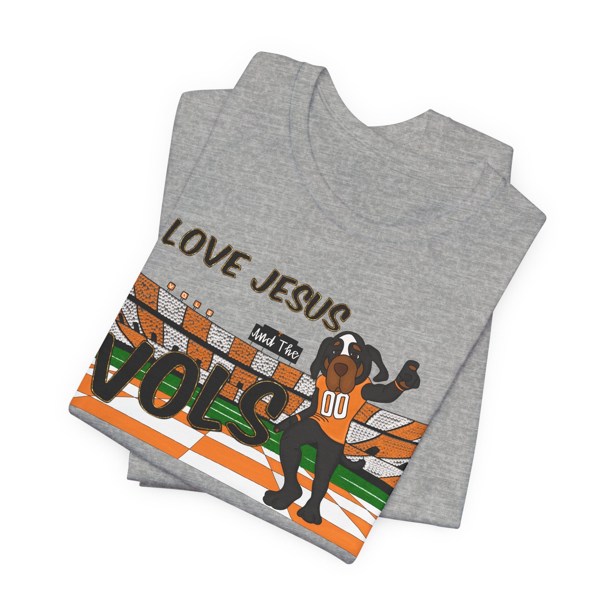 I Love Jesus Vols T-Shirt | Football  TN Stadium Graphic Tee, Orange and White Tennessee Vols