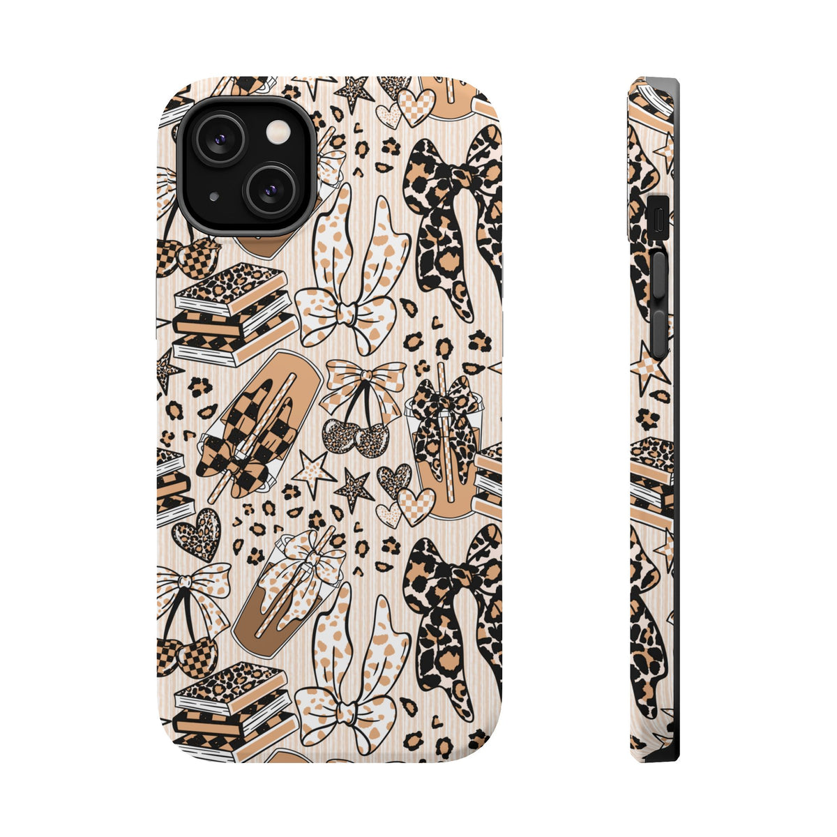Cheetah bows iced coffee love Magnetic Impact-Resistant Cases
