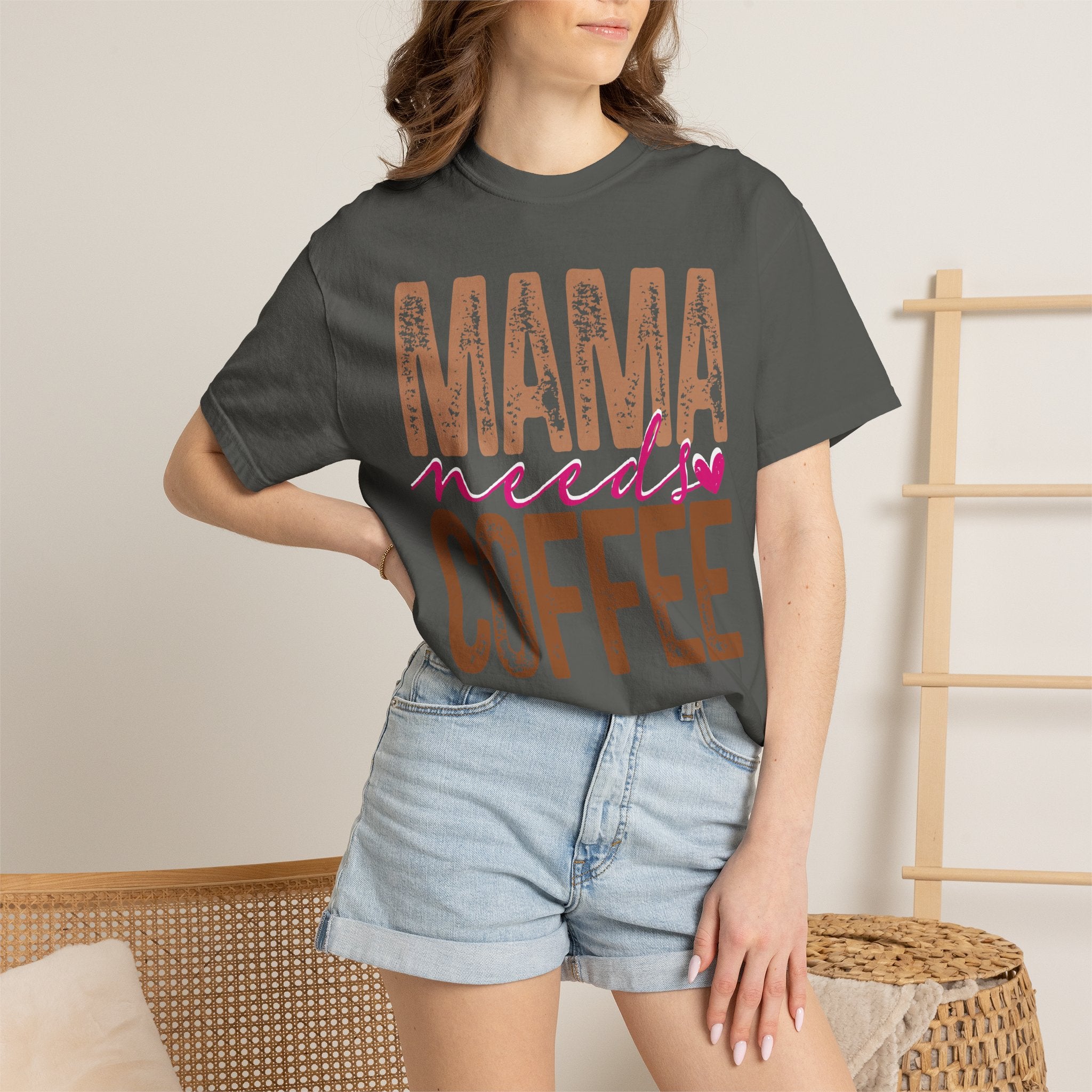 Mama Needs Coffee T-shirt | Mom Coffee Shirt, Retro Distressed Typography