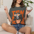 Smokey football dog with Sunglasses and Bandana T-Shirt | Tennessee Vintage Text