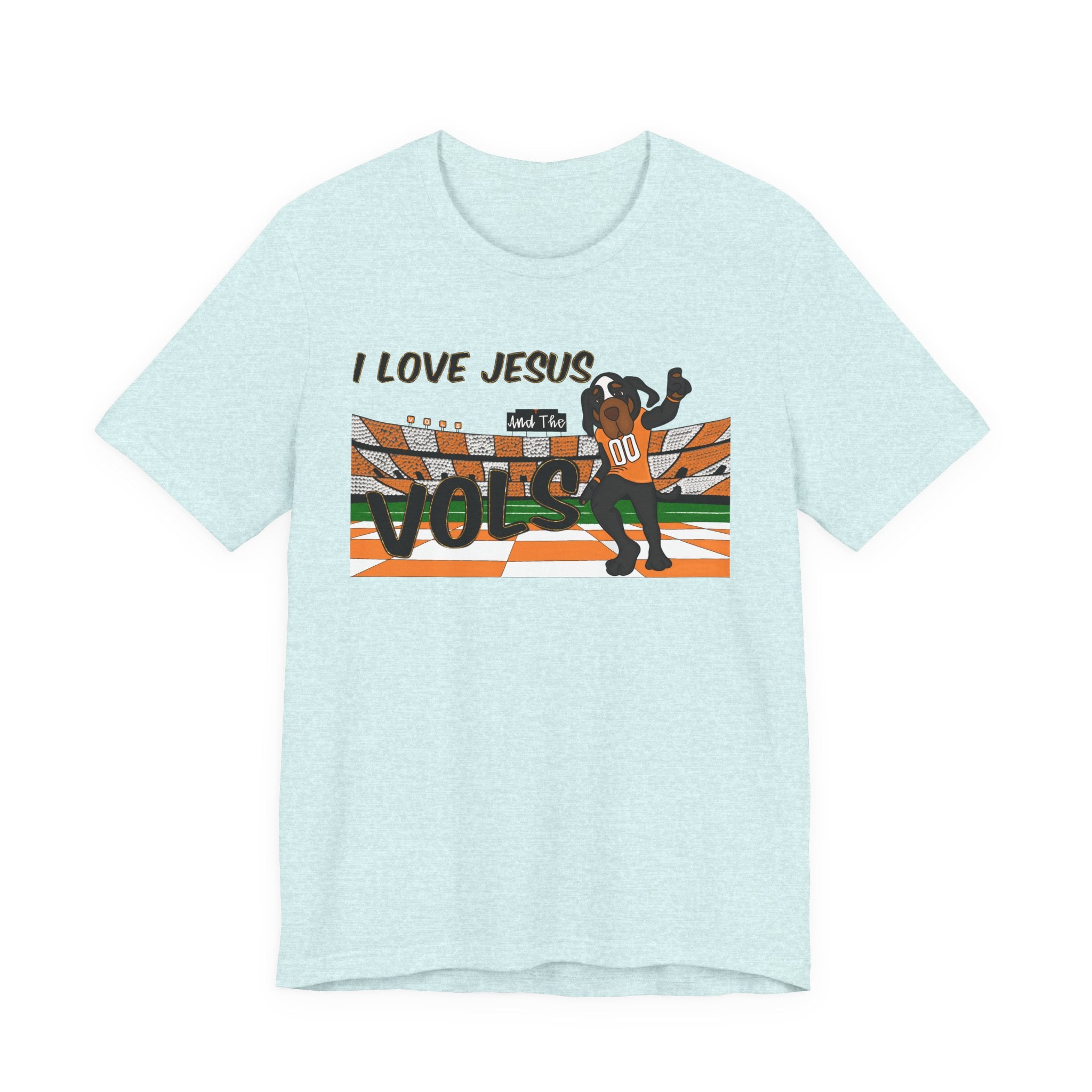 I Love Jesus Vols T-Shirt | Football  TN Stadium Graphic Tee, Orange and White Tennessee Vols